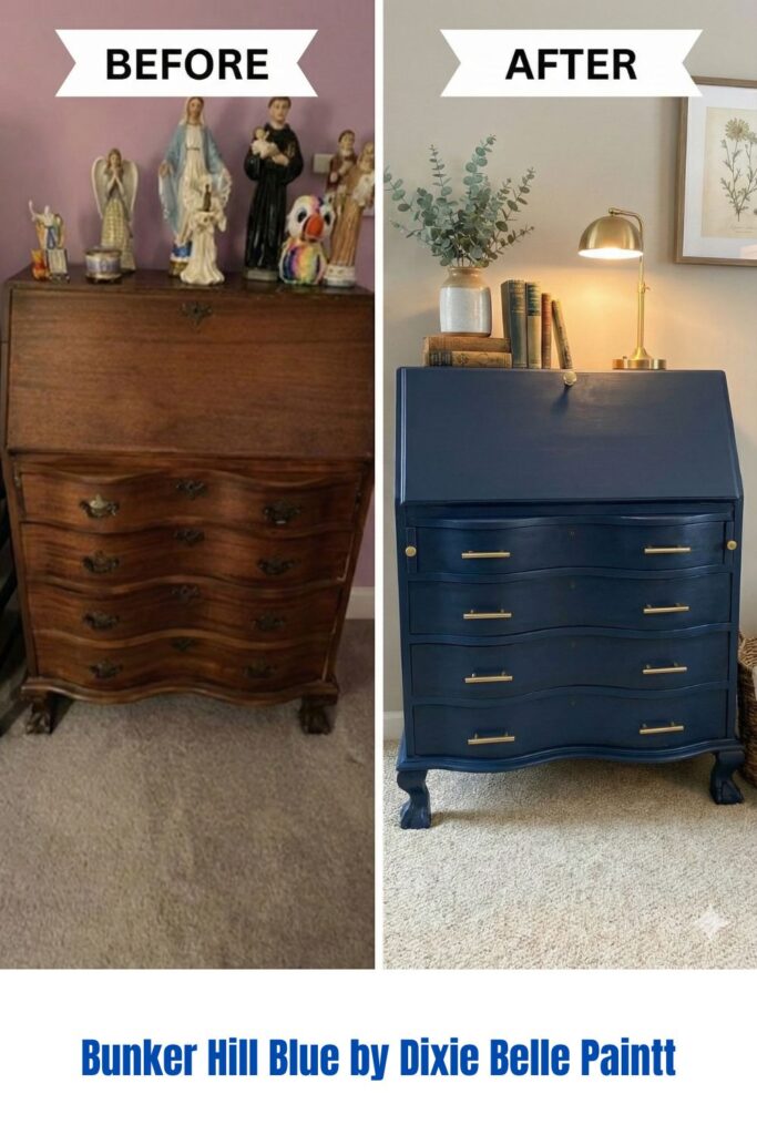 bunker hill blue desk by dixie belle paint
